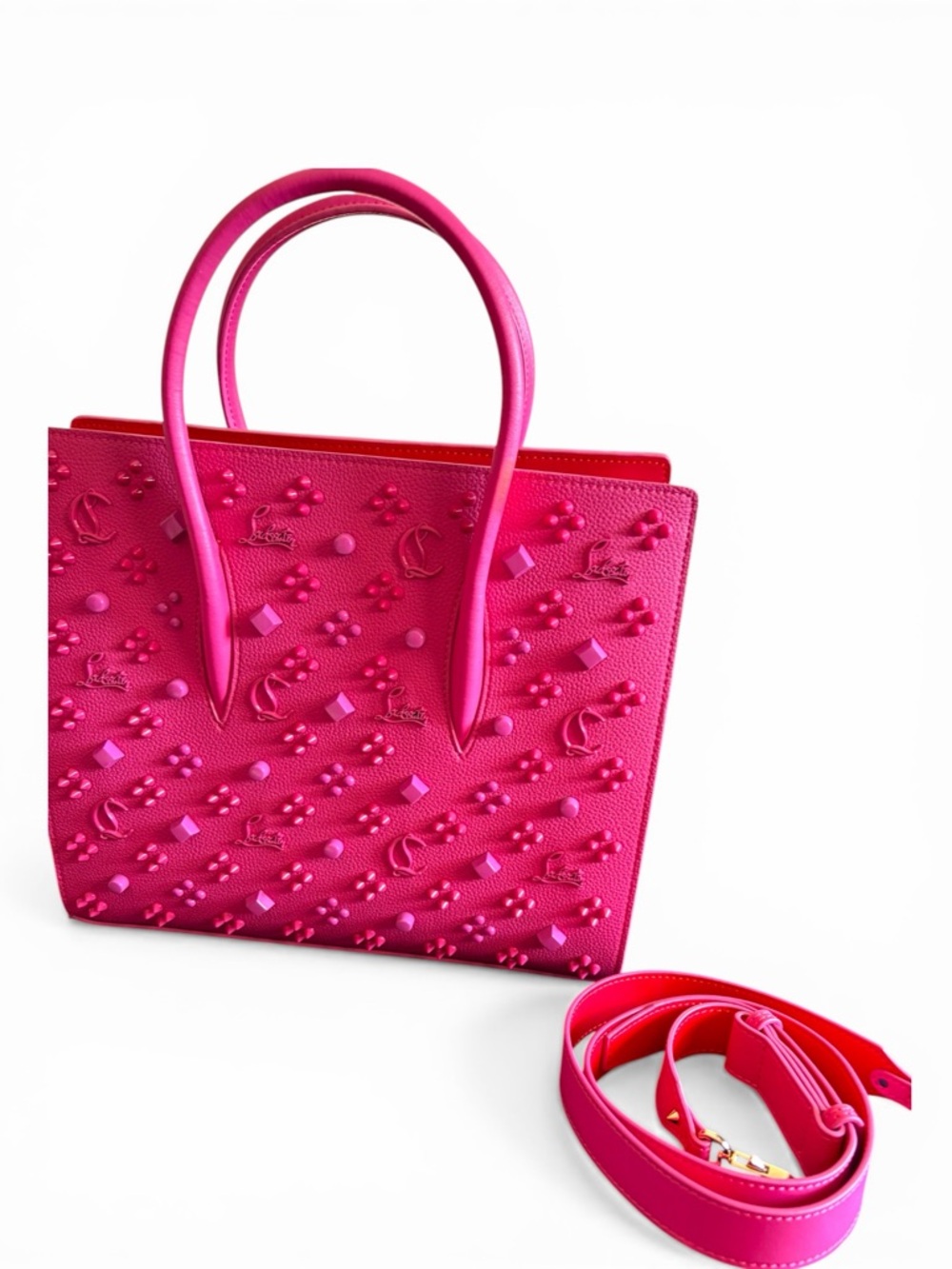 Hot Pink Large Tote Bag with Detachable Strap